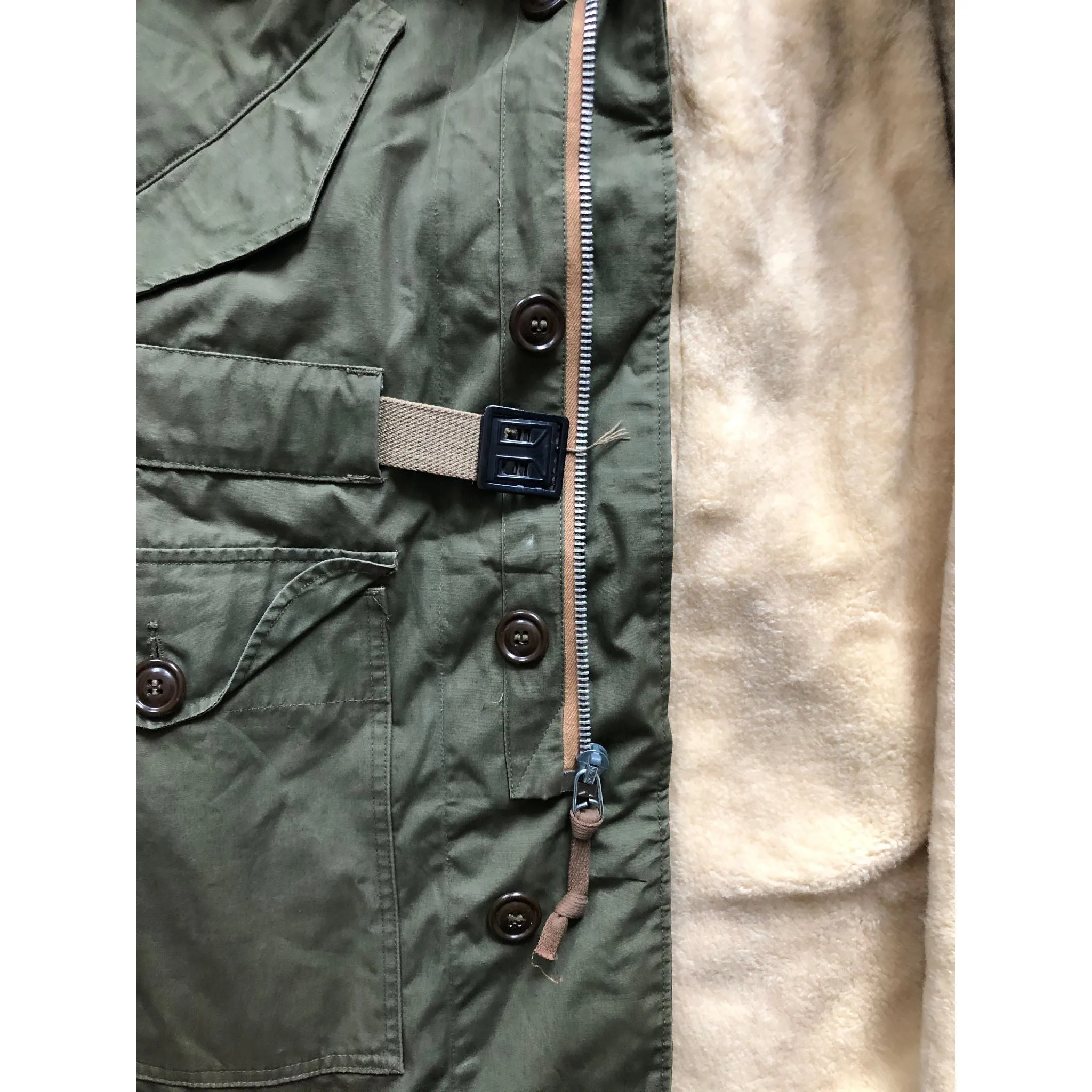 1947 U.S. Army Air Force Overcoat Parka with Pile Liner