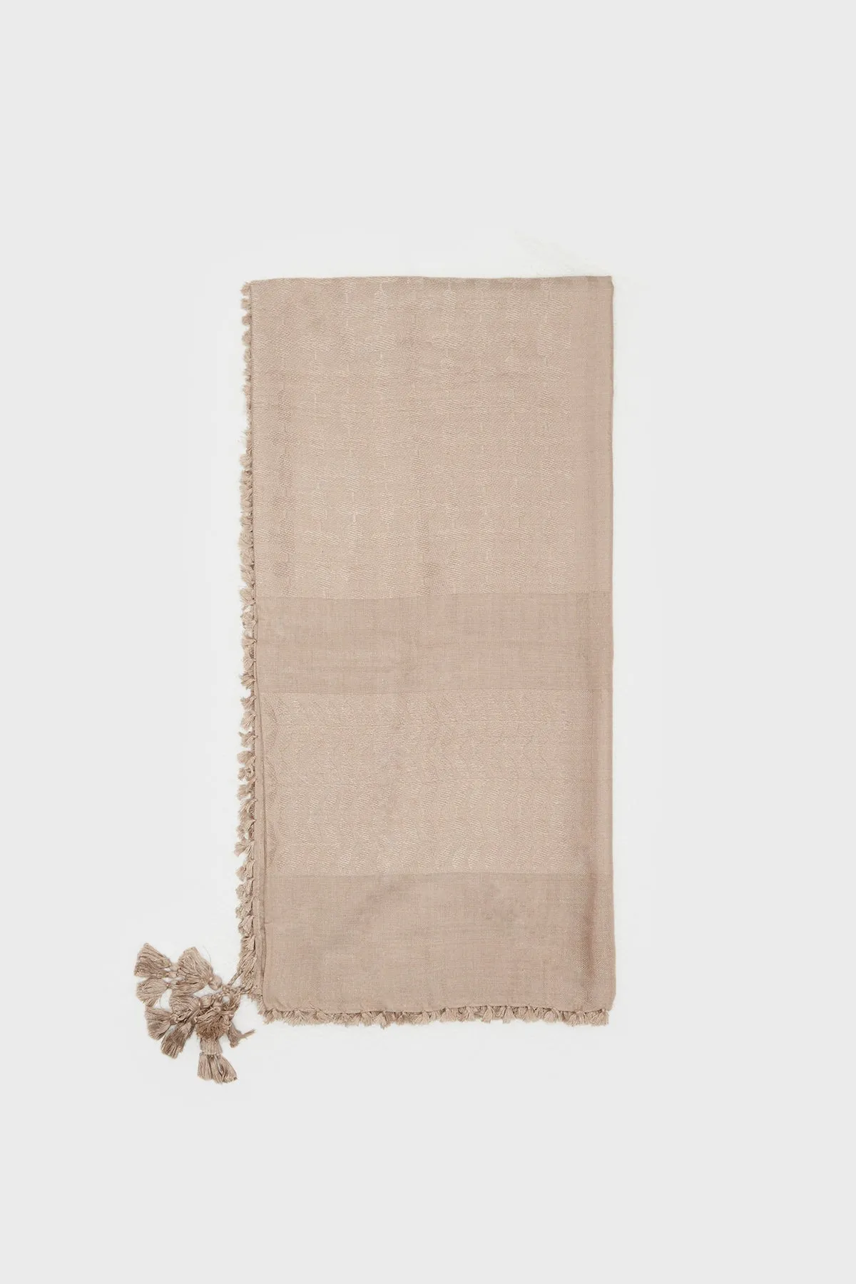 Beige Bamboo Keffiyeh Scarf