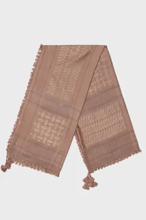 Caramel Brown & Tan Brown Bamboo Keffiyeh Scarf