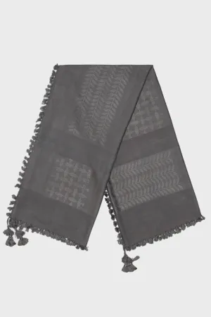 Charcoal & Grey Bamboo Keffiyeh Scarf