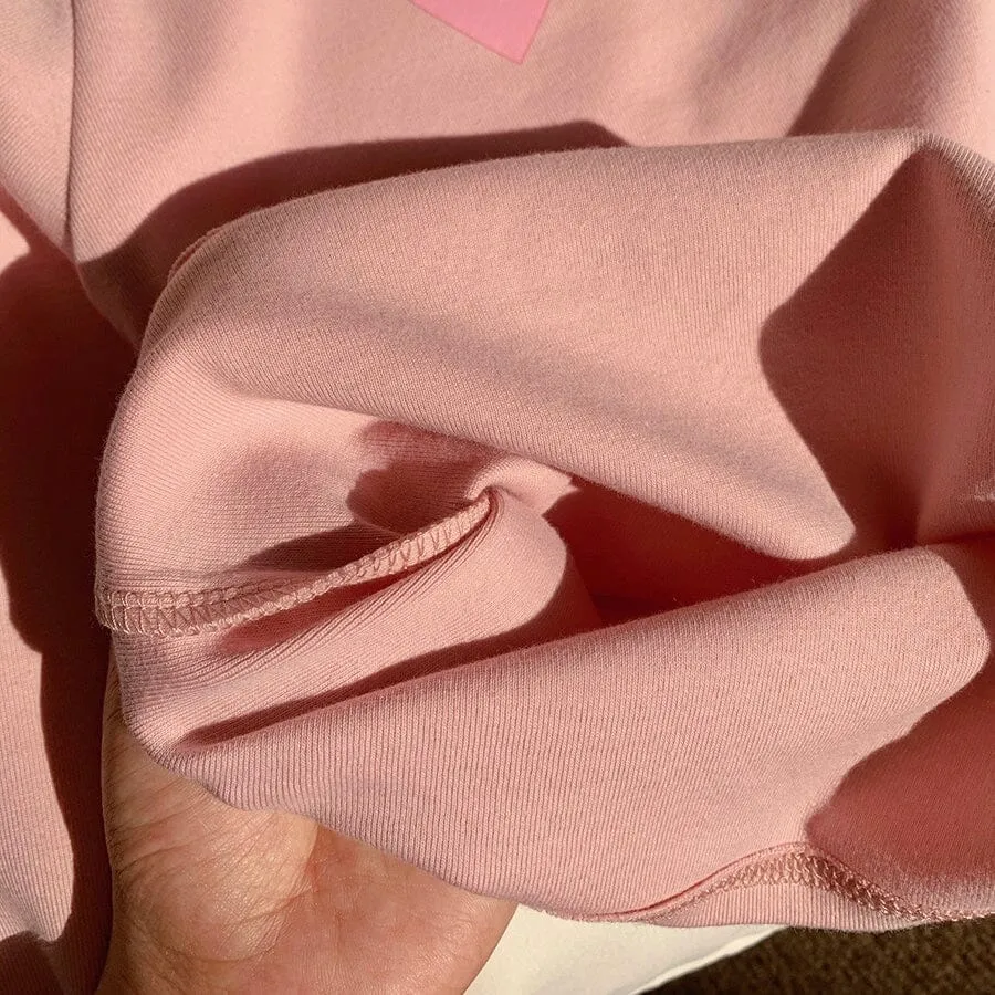 Colorful Heart Ruffled Turtleneck Top