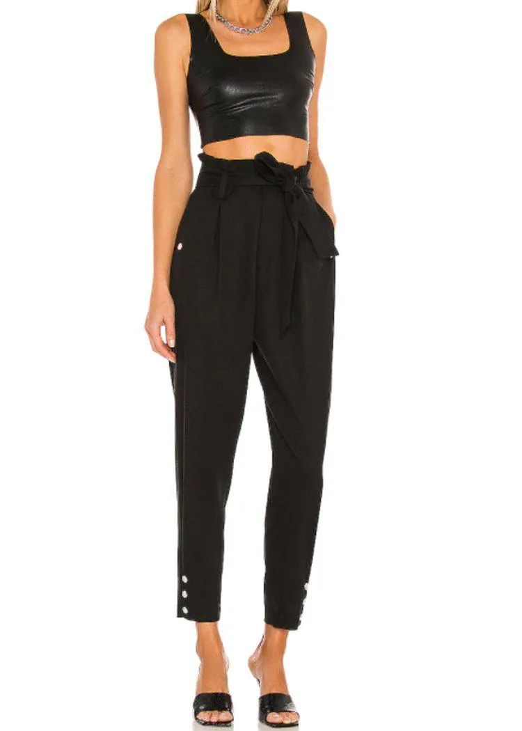 Commando Faux Leather Crop Top - Black