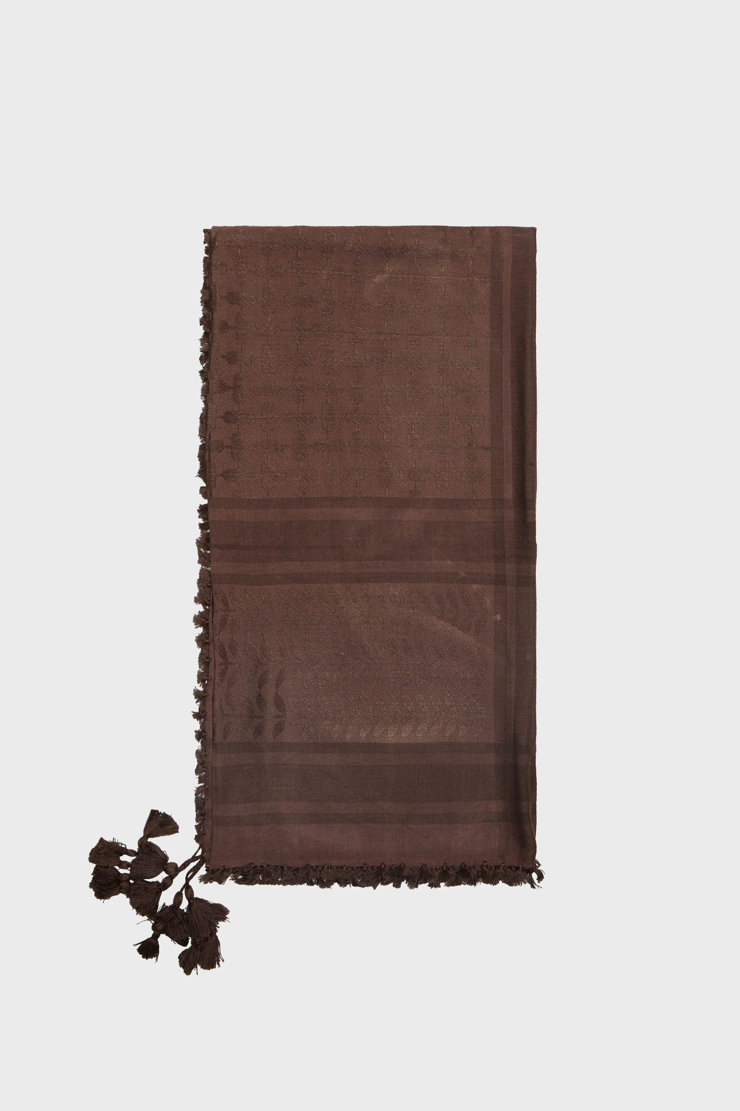 Deep Taupe & Coffee Bamboo Keffiyeh Scarf