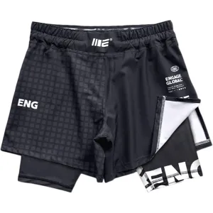Engage Grid Tech 2-in-1 Hybrid Shorts - Black