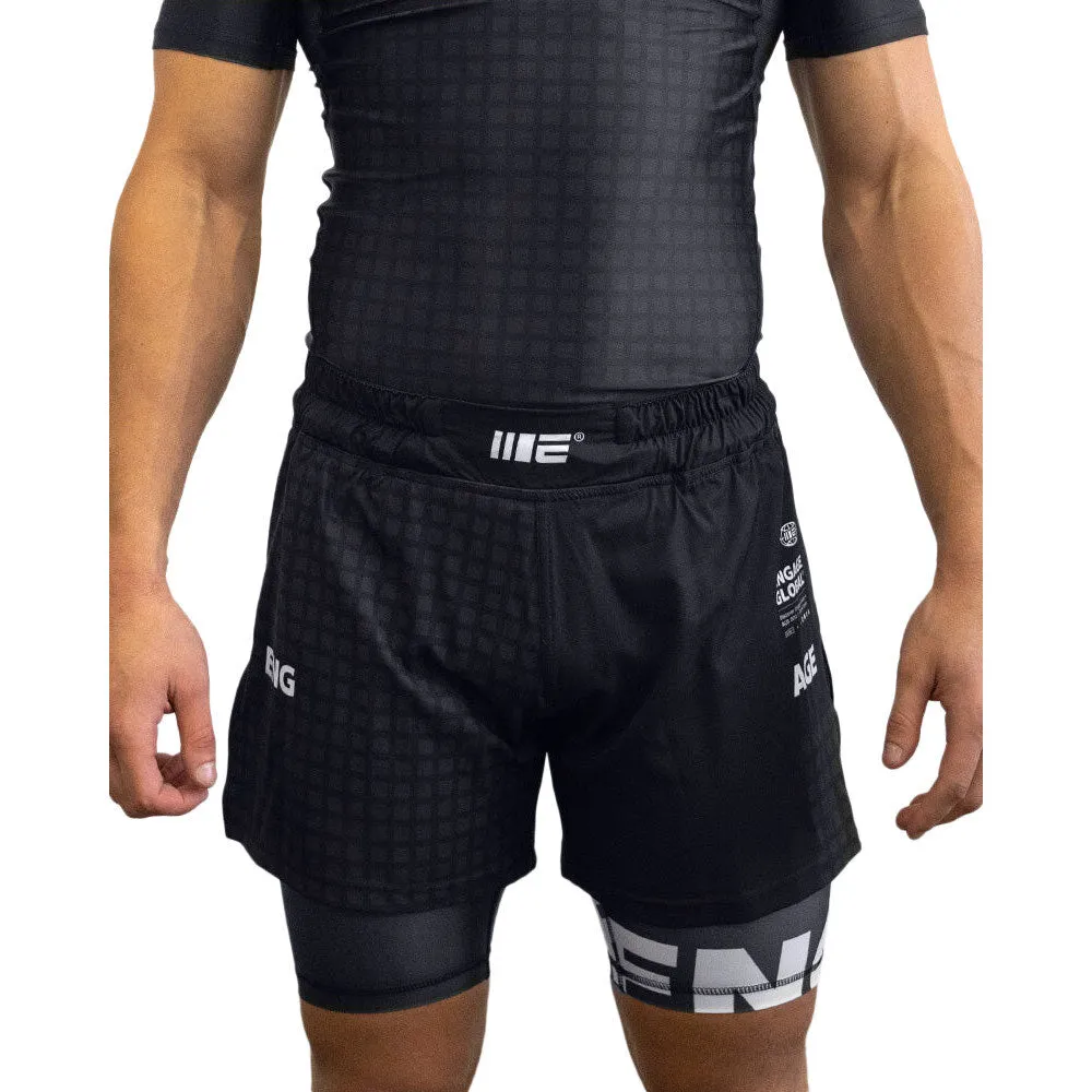 Engage Grid Tech 2-in-1 Hybrid Shorts - Black
