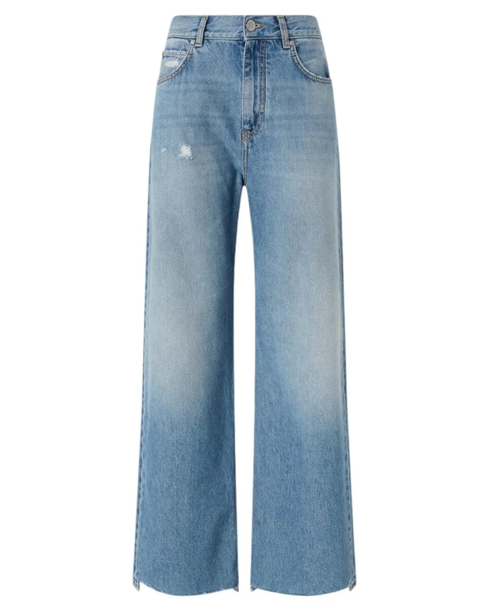 Jeans Palazzo in Denim Soft Touch - Vita Alta e Gamba Ampia