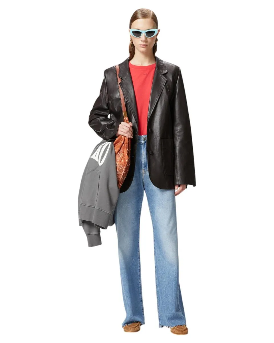 Jeans Palazzo in Denim Soft Touch - Vita Alta e Gamba Ampia