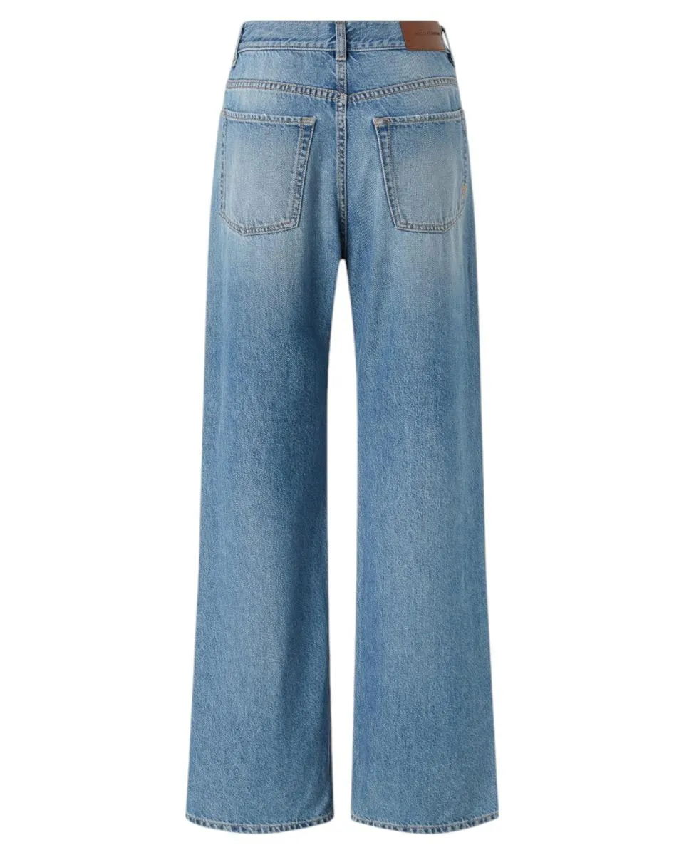 Jeans Palazzo in Denim Soft Touch - Vita Alta e Gamba Ampia
