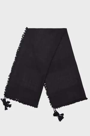 Jet Black Bamboo Keffiyeh Scarf