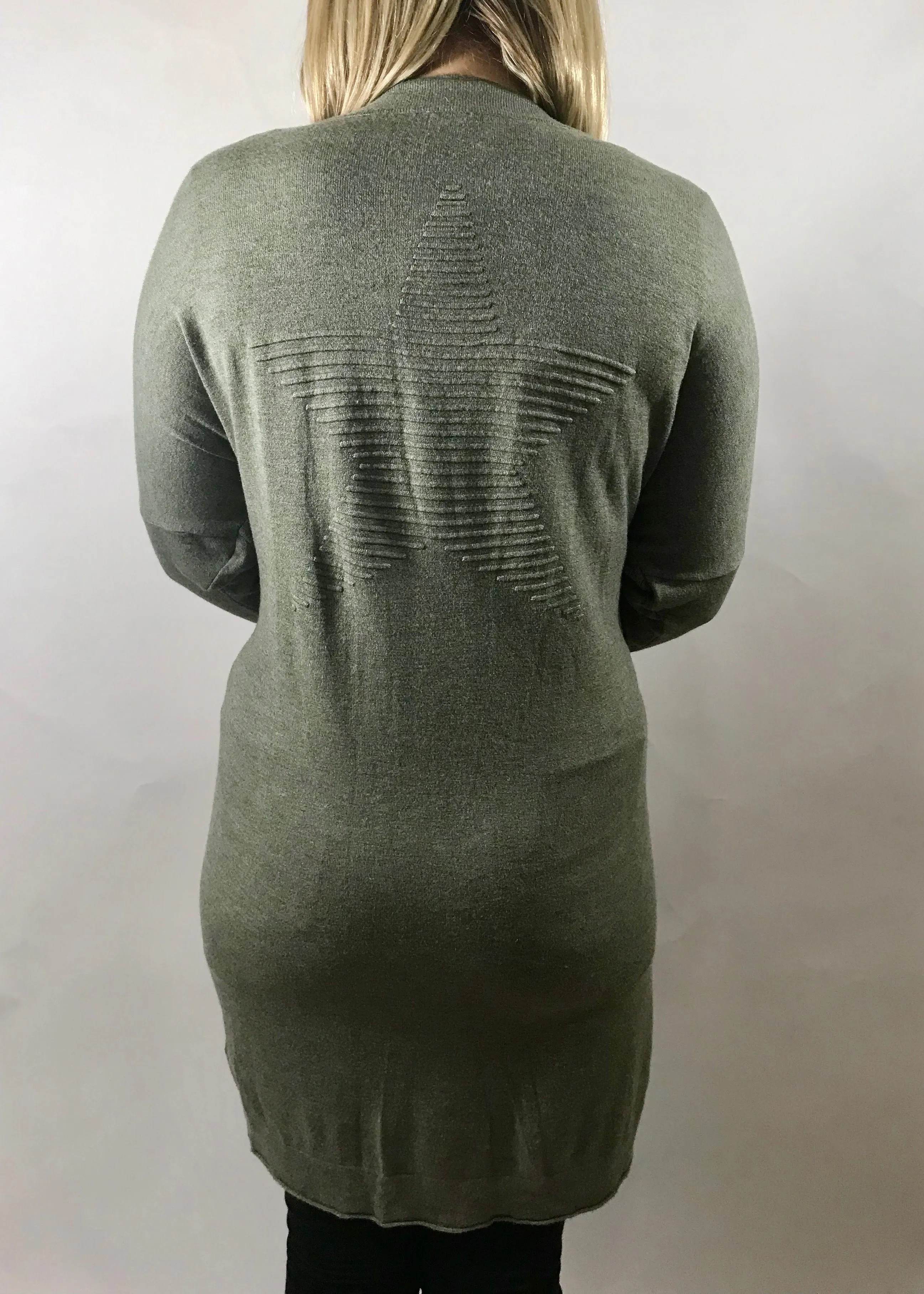Limited Edition Star Jumper Dress with Star Buttons In Denim Blue