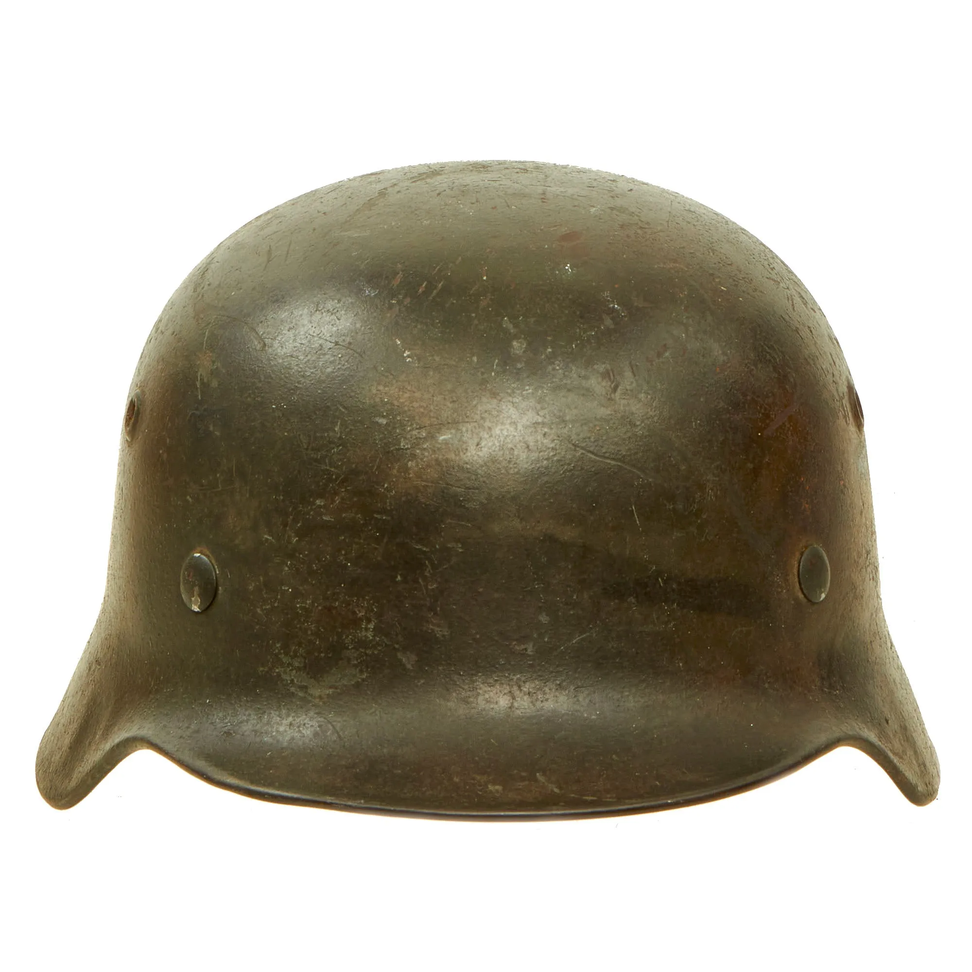 Original Rare German WWII Kriegsmarine Navy M40 Single Decal Helmet with Dome Stamp & 57cm Liner - ET64