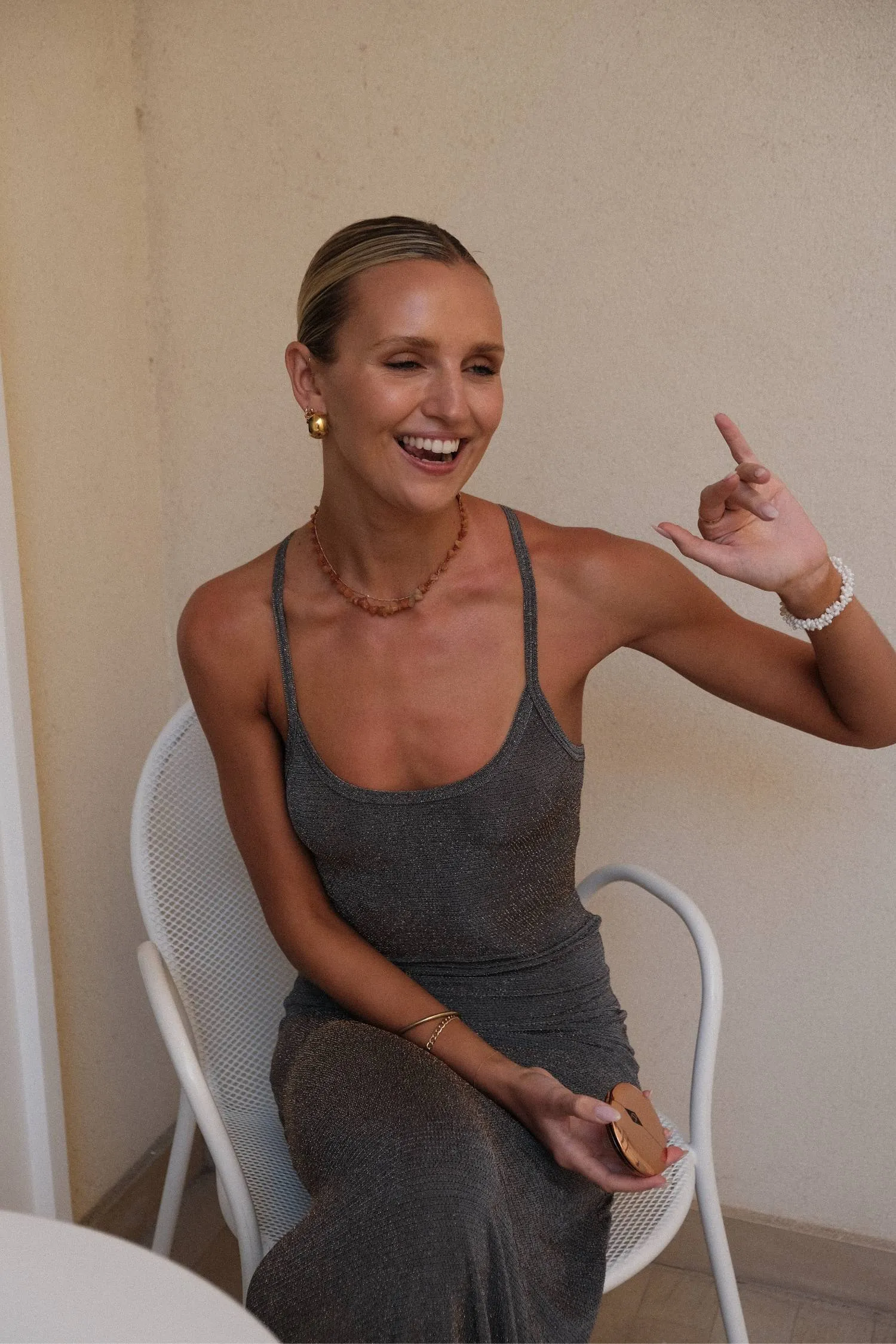 With Harper Lu - Racer Slip Dress in Shimmer